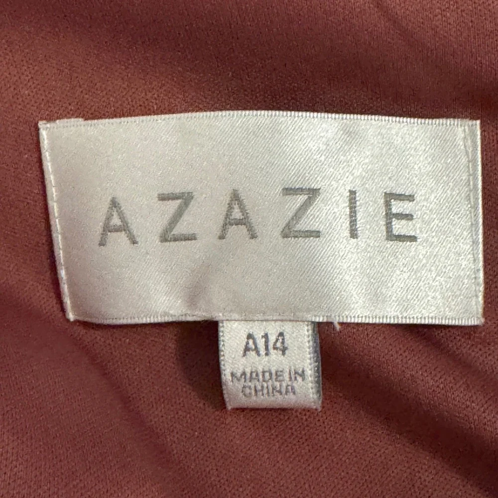 Azazie Evalin Chiffon Bridesmaid Dress Desert Rose Pink Size A14 Formal Maxi New